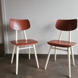 2 vintage Czech wooden chairs, Ton ex Thonet, 1960