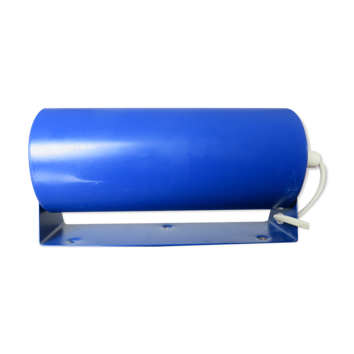 Ikea roll wall lamp model V413 in blue lacquered metal 1980