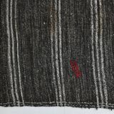 Contemporary Black & Gray Vintage Kilim Rug, 202x244Cm