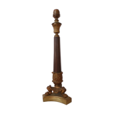 Empire period torch candle holder in bronze tripod base with lion's claws