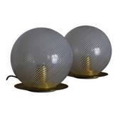 Lampes de table en verre de Murano par Ornella Noorda pour Venini, années 1970.