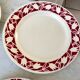 4 flat plates Badonviller tulips burgundy years 30-40