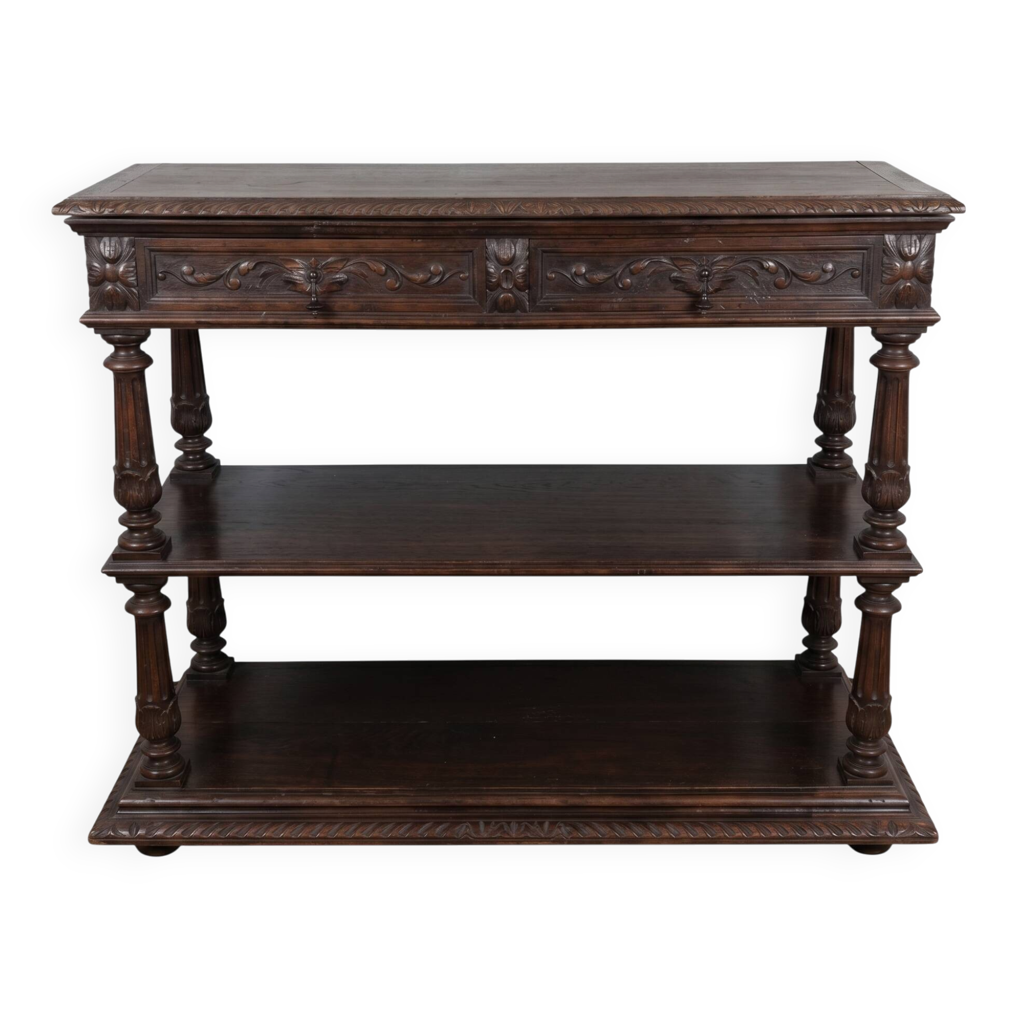 Console oak white marble
