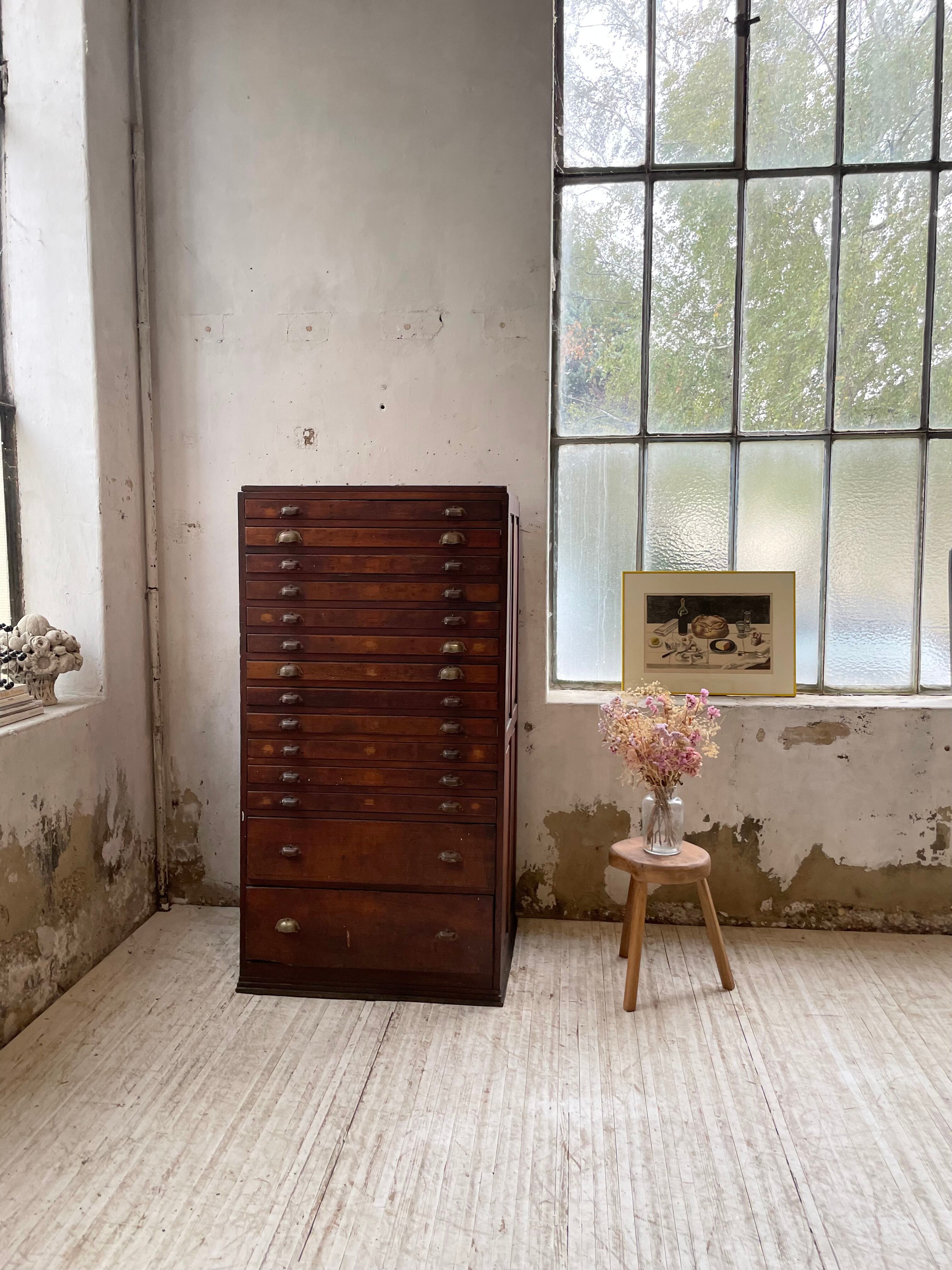 Workshop furniture printing with drawers XL oak
