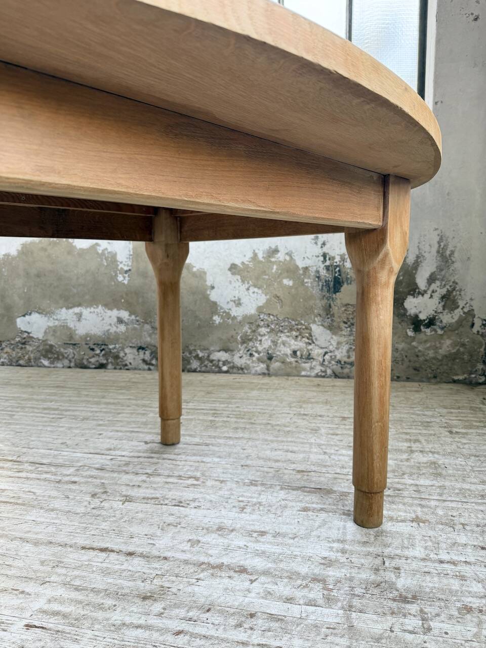 Oval farmhouse table oak 1960