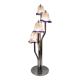 Murano glass and chromed metal floor lamp, Anni '70