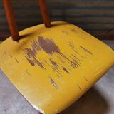 Chair ton bois jaune 1960