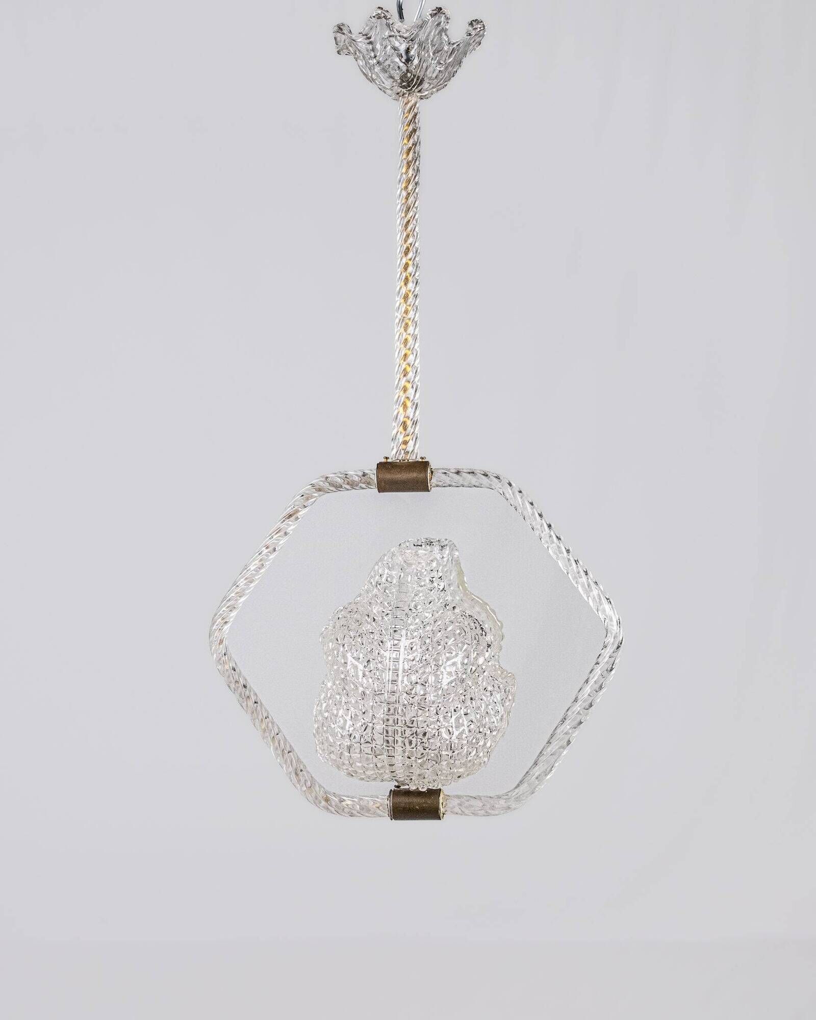 Murano glass chandelier by Barovier & Toso, Italy, 1940s