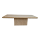 Beige travertine coffee table in the style of Italian design, 120 x 60 cm.
