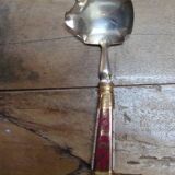 Art Deco silver and porcelain fruit ladle