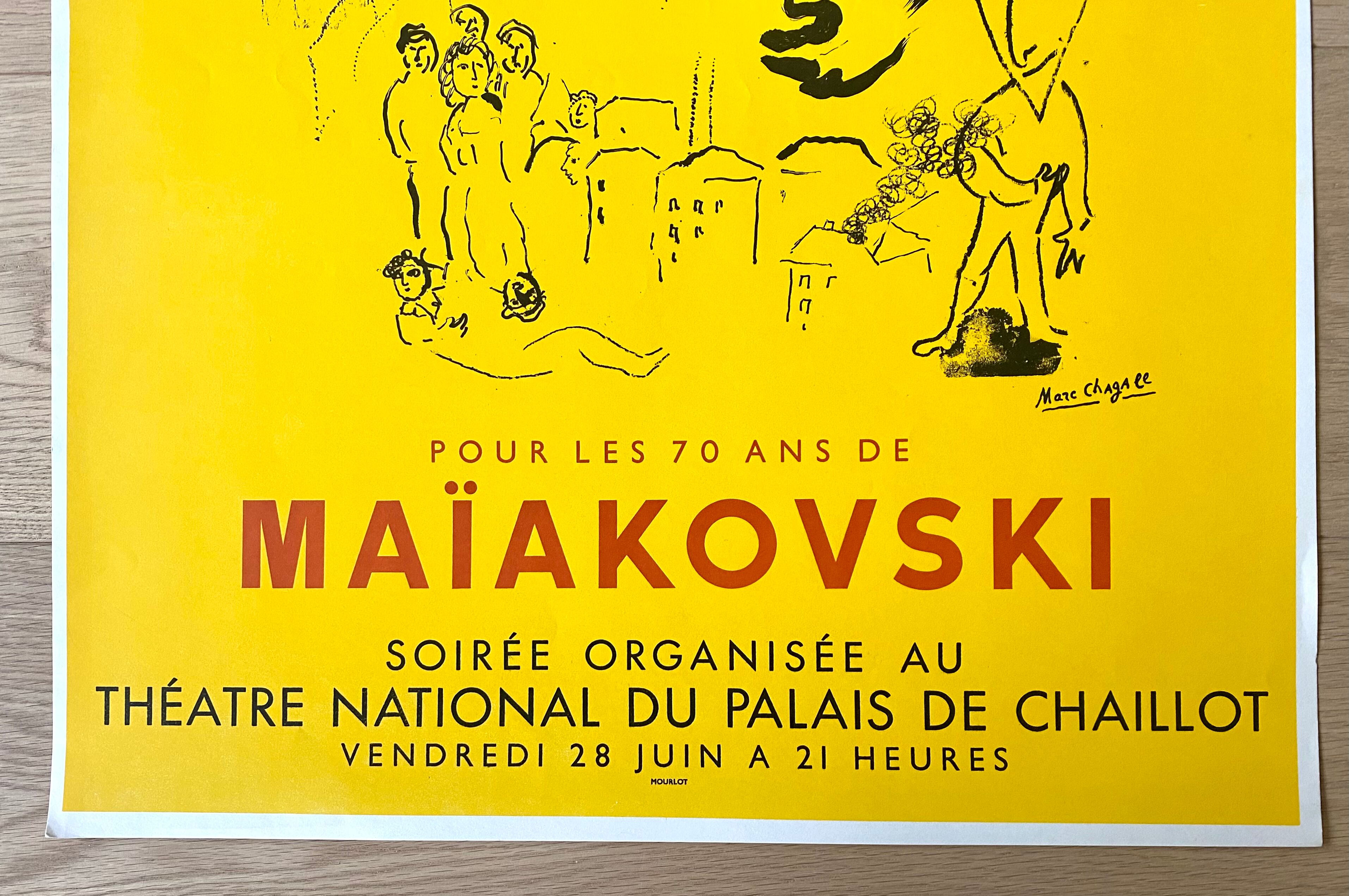 Marc Chagall - Tribute to Maiakovsky - 1963 - Original lithographic poster