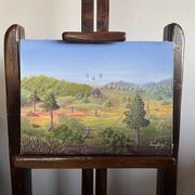 ROMME Joseph, animated naive landscape HST Haiti 20th century