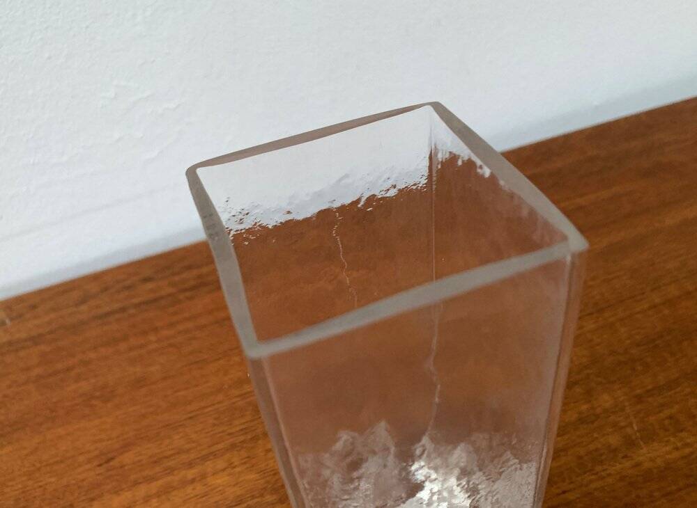 Mid-century Scandinavian glass vase with floral pattern, 1960s.