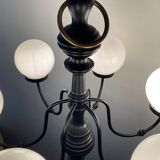 Vintage "Lamppost" in opaline and wood 6 fires
