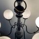 Vintage "Lamppost" in opaline and wood 6 fires