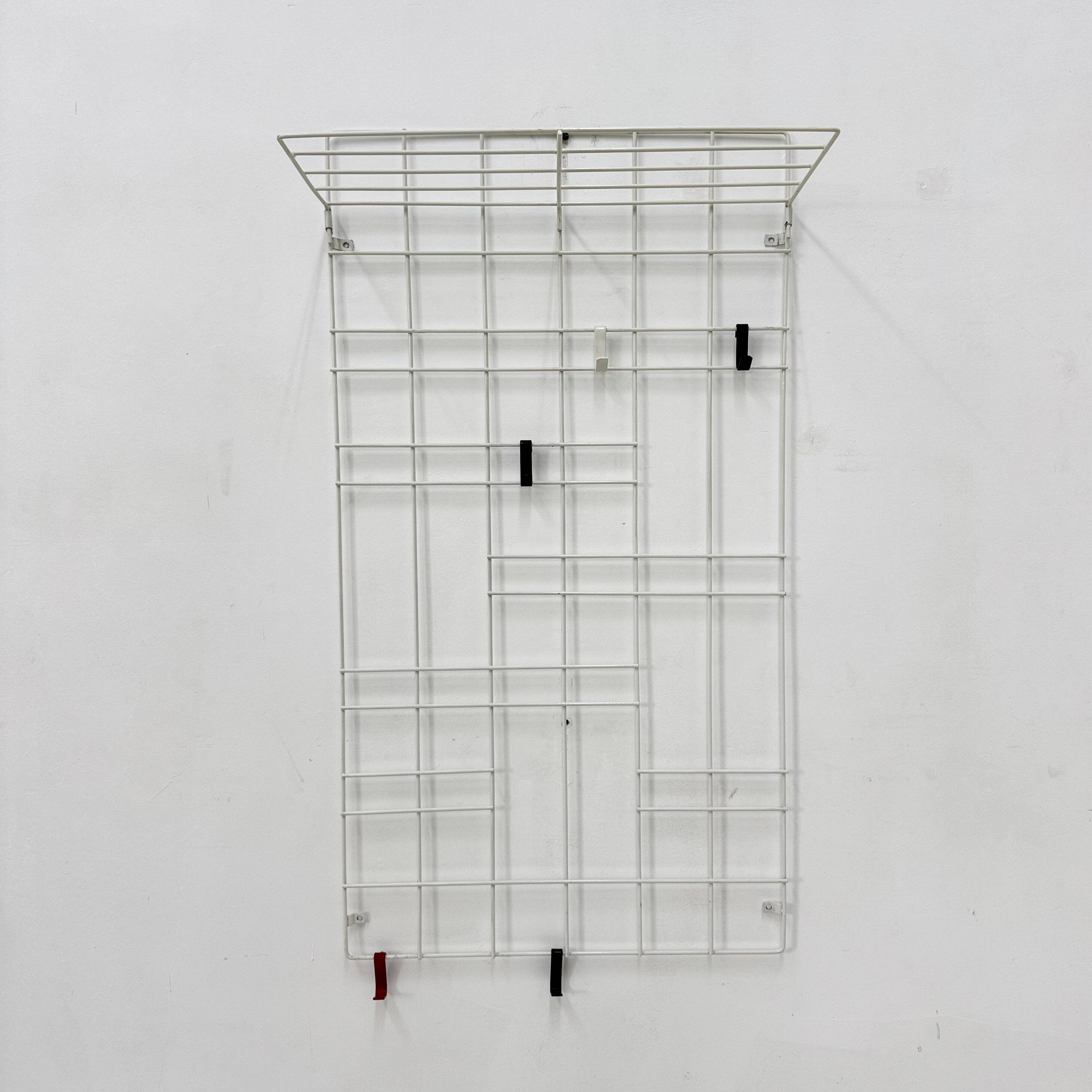 Vintage wire metal wall coat rack , 1960s