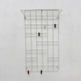 Vintage wire metal wall coat rack , 1960s