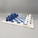 Vintage 1970s Italian Volterra Alabaster Chess Set - Cobalt Blue & White