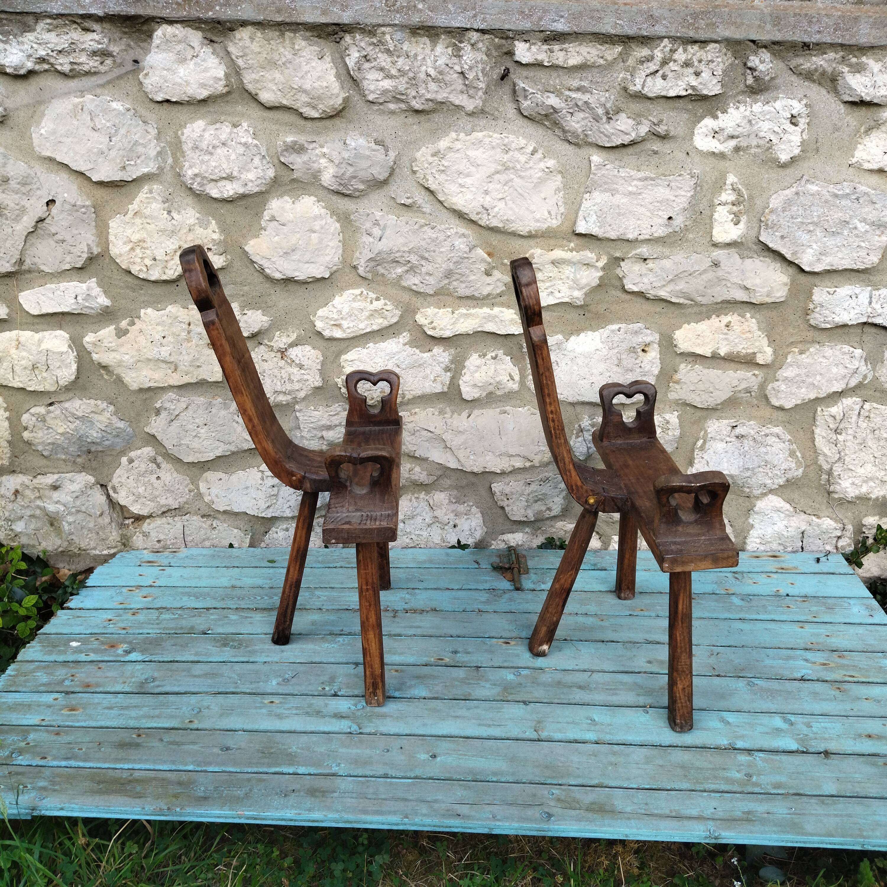 Pair of brutalist Spanish chairs from the 50s