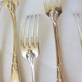 6 punched silver metal forks 2106224