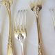 6 punched silver metal forks 2106224