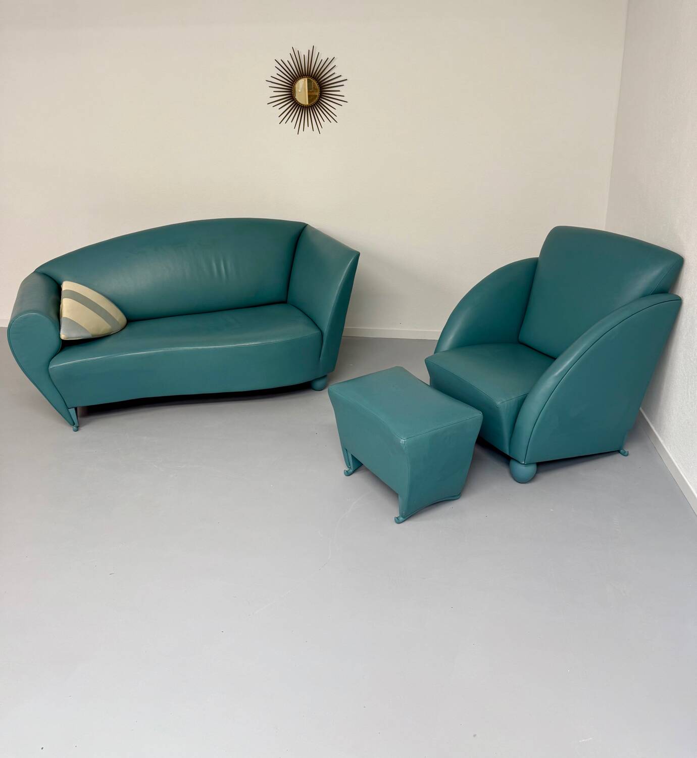 Living room sofa and armchair Atlantis design from the 90s by Wittmann vintage