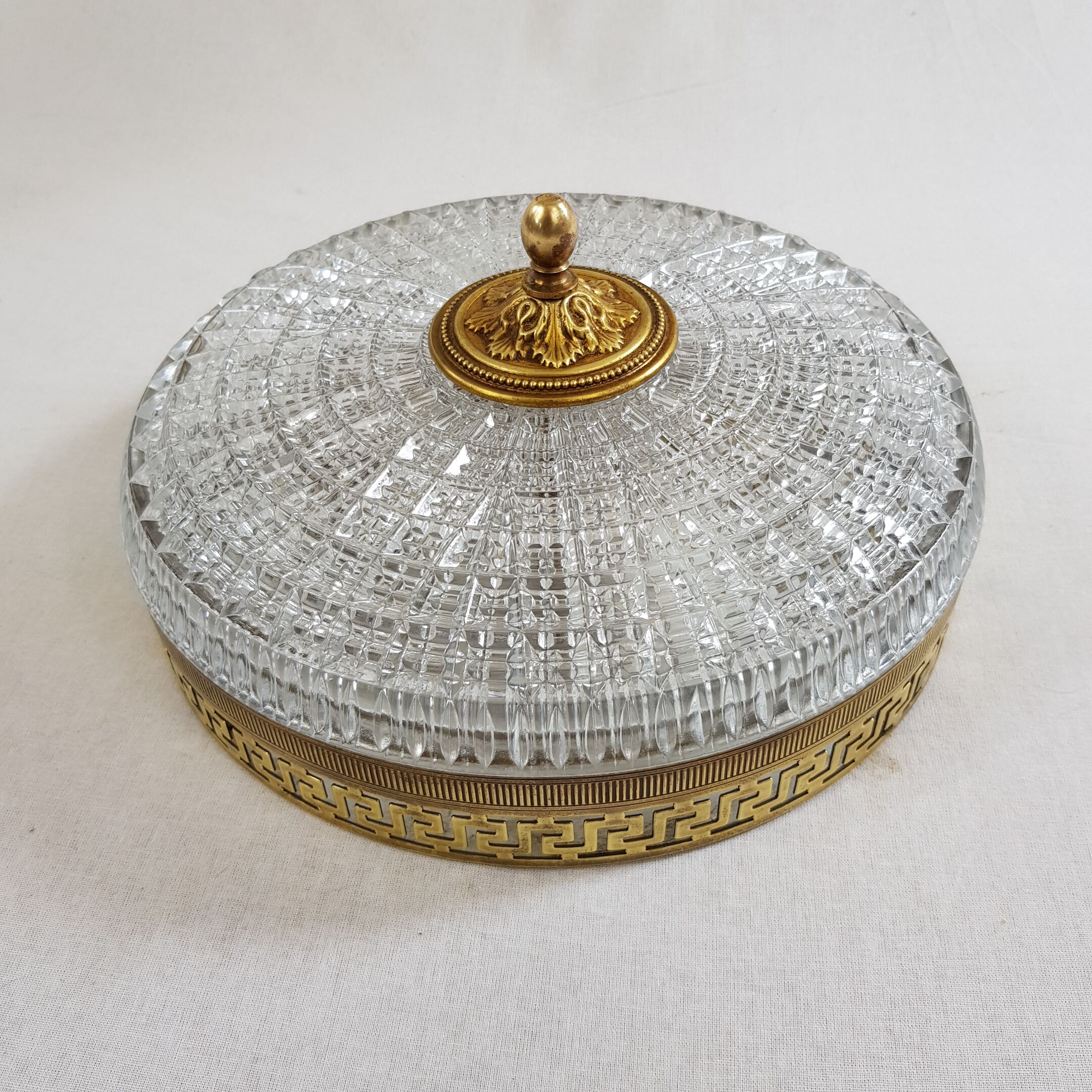 Ceiling lamp old gold cristal Lucien Gau