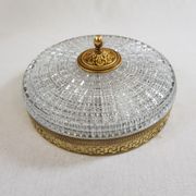 Plafonnier vieil or cristal Lucien Gau