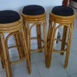 Tabourets de bar en rotin
