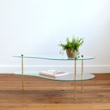 Double tray coffee table shaped vintage bean 1950s