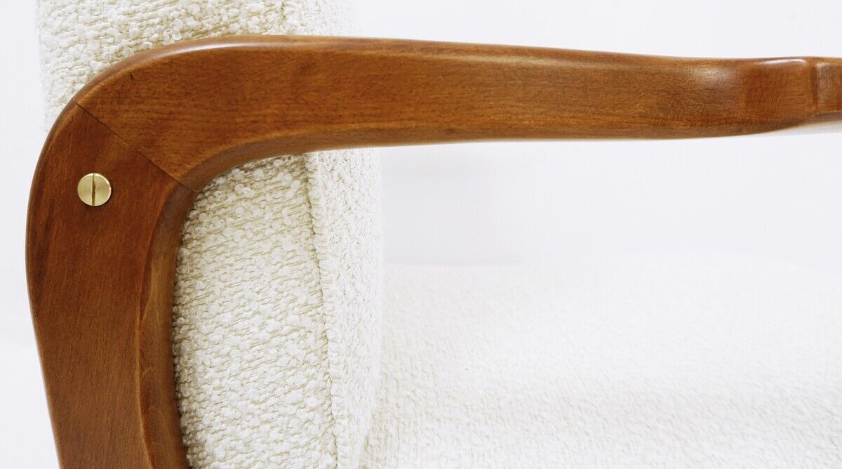 Paire de fauteuils des années 1960 en bouclette blanche