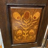 Lady bonheur du day secretary cabinet oak with marquetry and mother-of-pearl