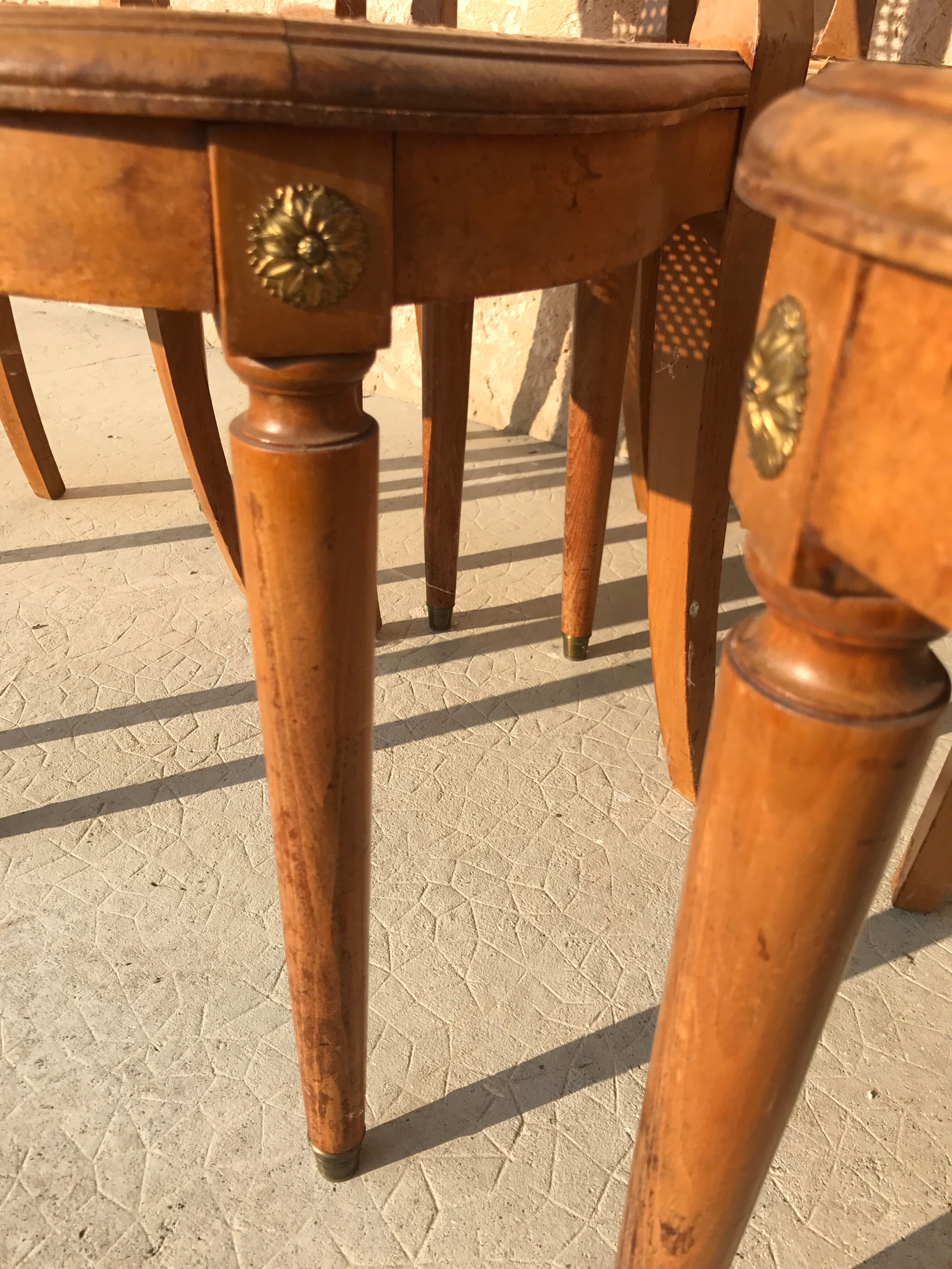 Set of 6 canned chairs Louis XI