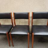 6 scandinavian black and beech chairs