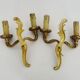 Old pair of double wall sconces in bronze.