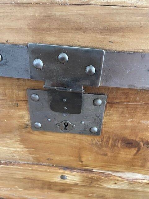 Vintage wooden toy chest trunk