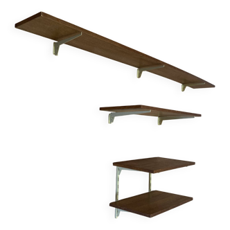 Set of oak shelves, 1950s design.