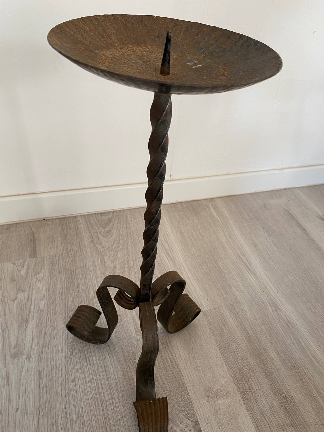 Wrought iron candle holder