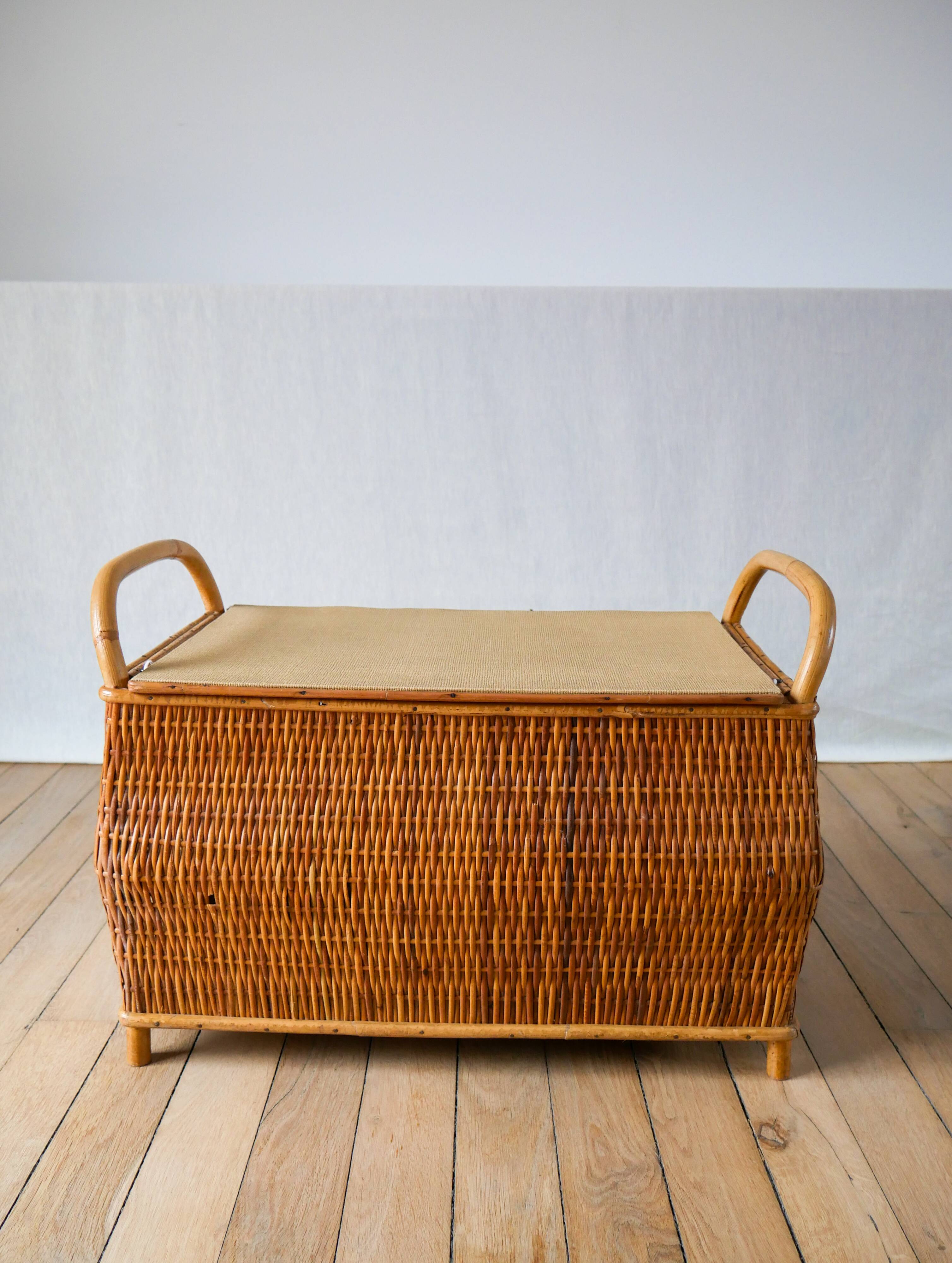 Rattan and bamboo toy bench 1970