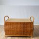 Banc-coffre à jouet en rotin et bambou 1970