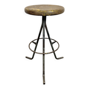 Grey Industrial Workshop Stool, 1960s
