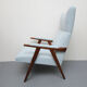 1950s highjack armchair light blue, completly restored