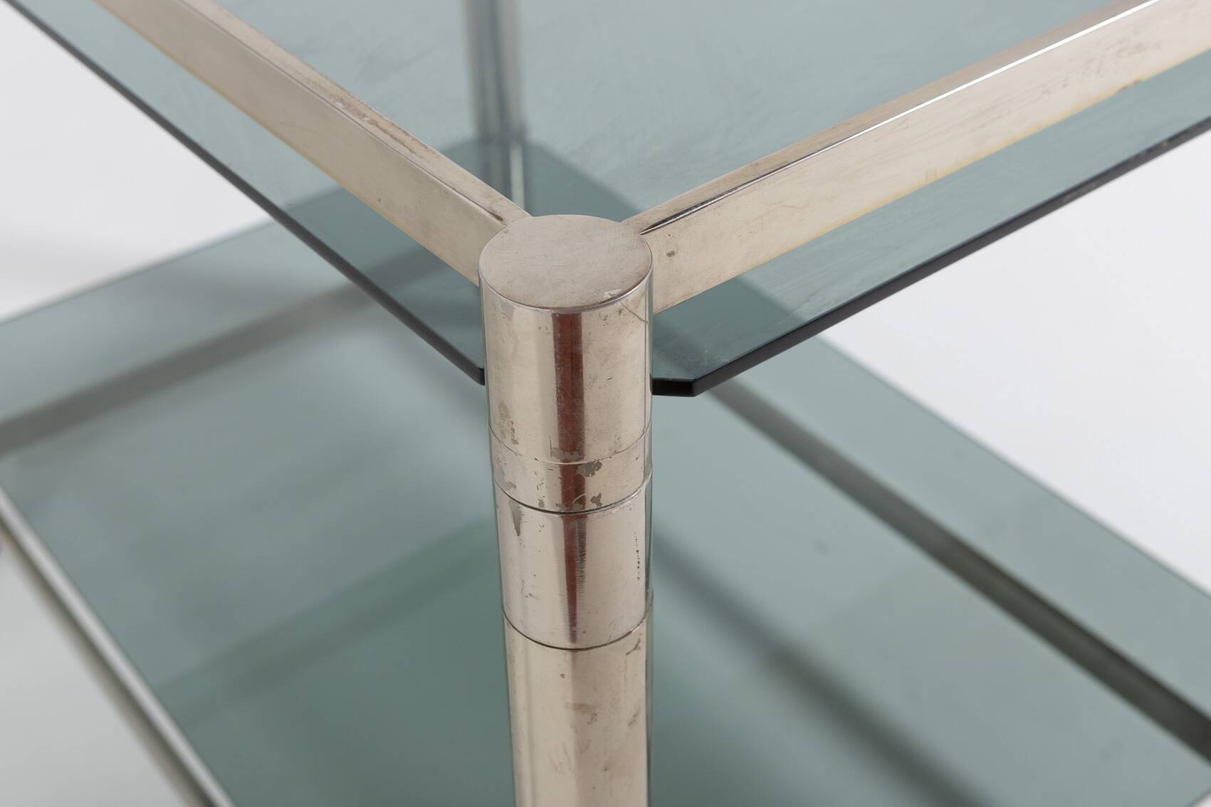 Italian modern chromed steel serving cart/side table, 1970’s