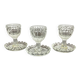 Set of 3 Vintage Glass Egg Cups in Diamond Point Style