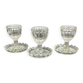 Lot de 3 Coquetiers Vintage en Verre Style Pointe de Diamant
