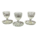 Set of 3 Vintage Glass Egg Cups in Diamond Point Style