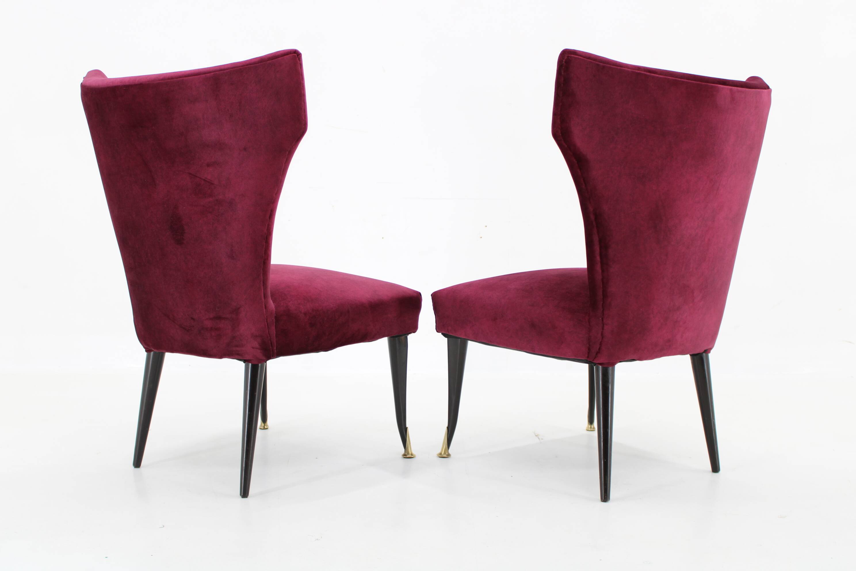 1950s Pair of Italian Chairs, Restored