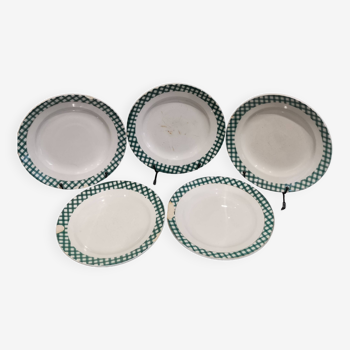 5 assiettes plates  Sarreguemines et Digoin Ecossais