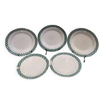 5 assiettes plates  Sarreguemines et Digoin Ecossais