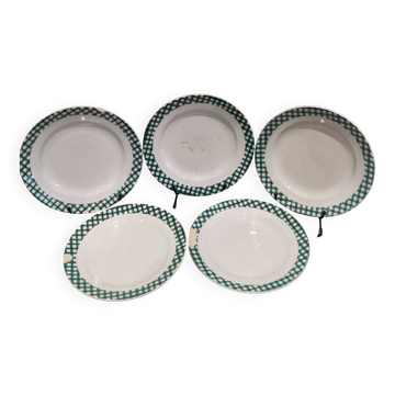 5 assiettes plates  Sarreguemines et Digoin Ecossais